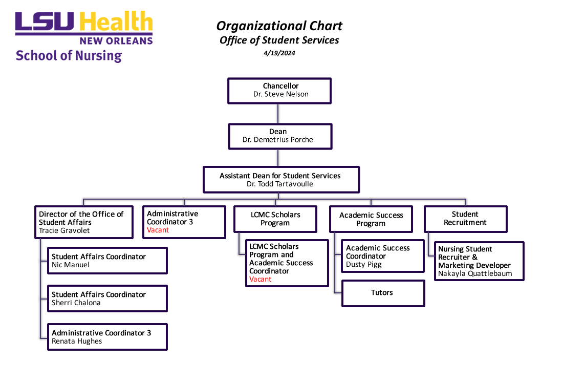 Organizational Charts | About Us | School of Nursing | LSU Health New